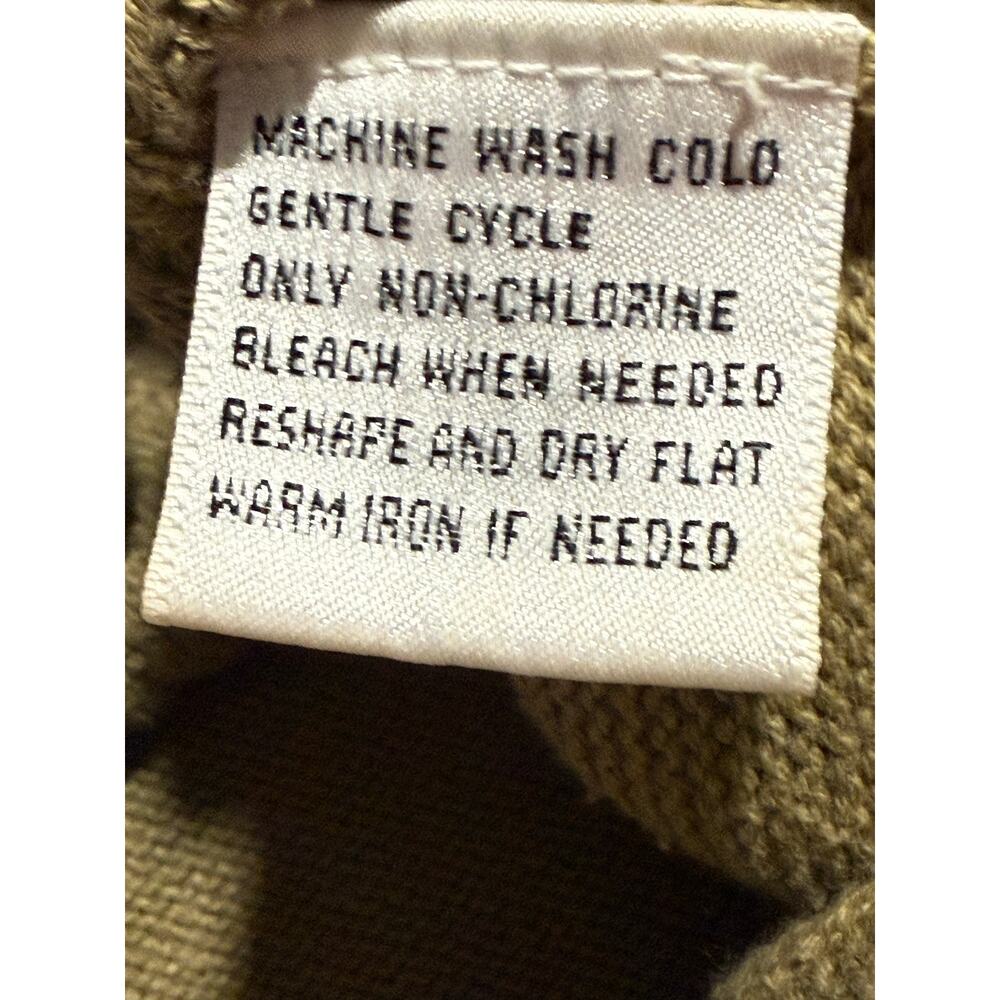 VTG Talbots Sweater Vest Button 100% Cotton Academia Womens Size Large Tan Olive - Picture 5 of 6